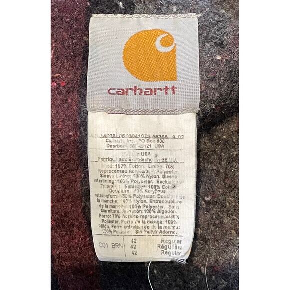 Viintage Carhartt C01 BRN Men’s 42 Reg Chore Jacket Barn Coat Union Made USA - Picture 2 of 16